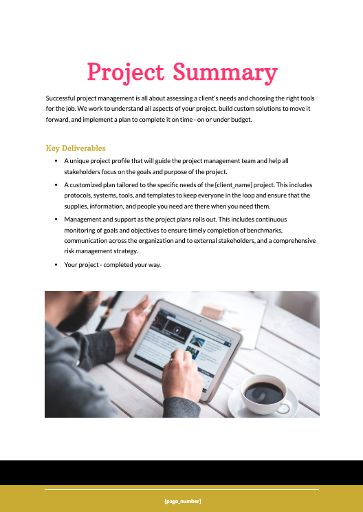 Project Management Proposal Template